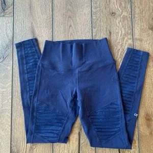 Alo yoga pants HIGH WAISTED Moto NAVY Blue Size S